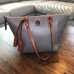 Dooney & Bourke Taupe Pebble Leather Hobo Handbag